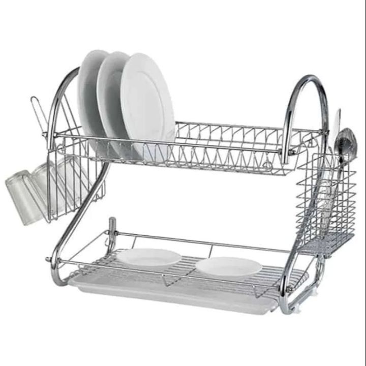 Stainless Steel 2 Layer Dish Drainer Drying Rack Daraz.lk