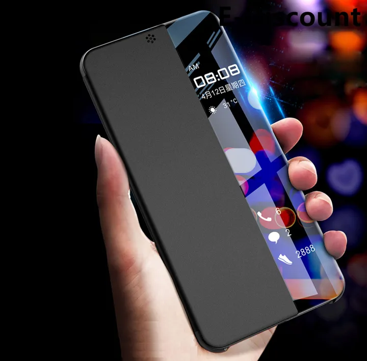 For Galaxy S21 FE Case Smart View Phone Back Cover for Samsung S21FE Fan Edition Flip Case Big Window View Flip Leather Phone cases Autosleep