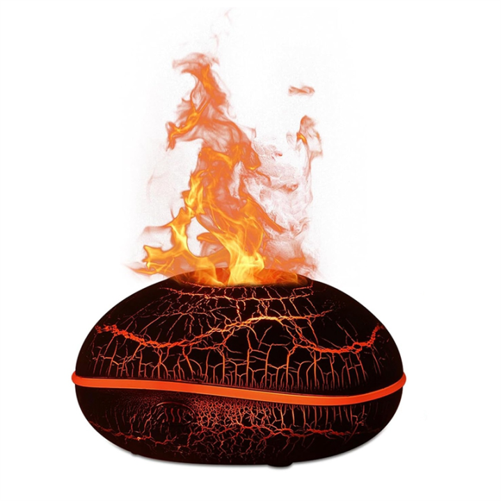 Fire Protection Diffuser Colorful Volcano Diffuser Humidifier 200ml Ultrasonic Flame Fire ...