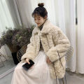 Plush Coat Women HEYGIRL Black Brother Same Style Faux Rabbit Fur Short Korean Style Autumn and Winter New Fur Coat for Women. 
