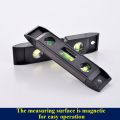 Horizontal Ruler 3 Bubble Spirit Level Magnetic ABS Shell Mini Pocket Portable Spirit Level Tool Measure Tool Machinery Leveller. 