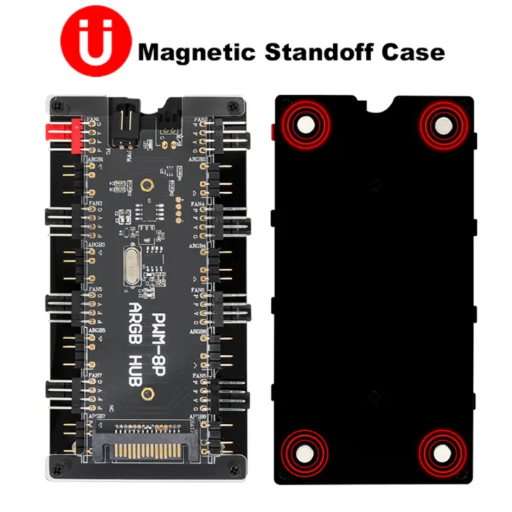 Ryra%205v%203%20Pin%20Argb%20Fan%204-Pin%20Argb%204-Pin%20Pwm%2010%20Hub%20Splitter%20Sata%20Power%20Extension%20Cable%20Adapter%20Control%20Hub%20Pc%20Rgb%20Fan%20Cooler%20-%20Image%202