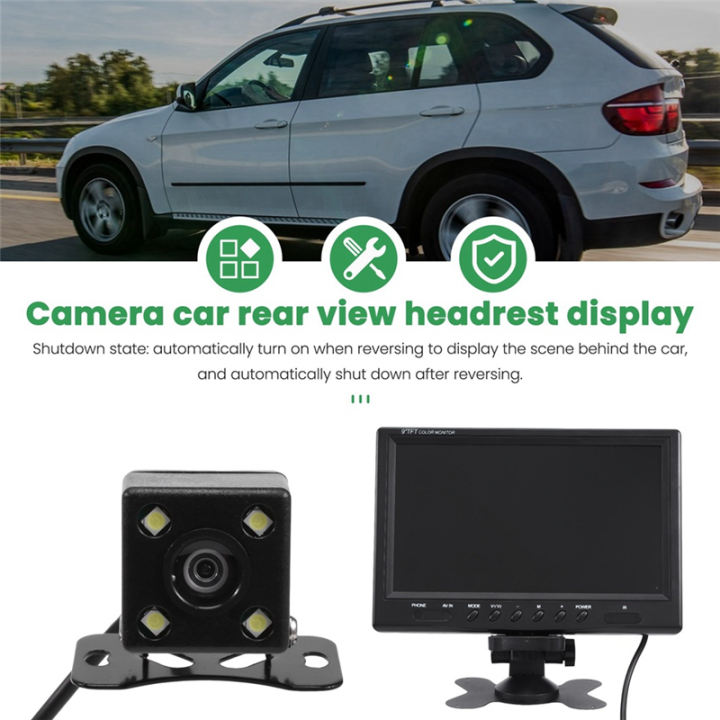 1Set%209%20Inch%20Car%20LCD%20Monitor%20HD%20-Compatible%20VGA/AV%20TV%20DVD%20Player%20Camera%20Rear%20View%20Headrest%20Monitor%20Parking%20Rearview%20System%20-%20Image%206
