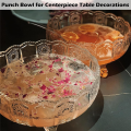 Vintage Crystal Glass Punch Bowl 3000ml Design Heavy and Sturdy PunchBowl for Centerpiece Table Decorations At Parties. 