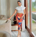 Women’s Side Knot Long Skirt – High-Quality Material, Waist Size 26 to 36. 