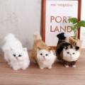 Birthday Gifts Kawaii Soft Fake Cat for Children Baby Toy Cat Model Simulation Cat Stuffed Kitten Plush Cat Toys. 