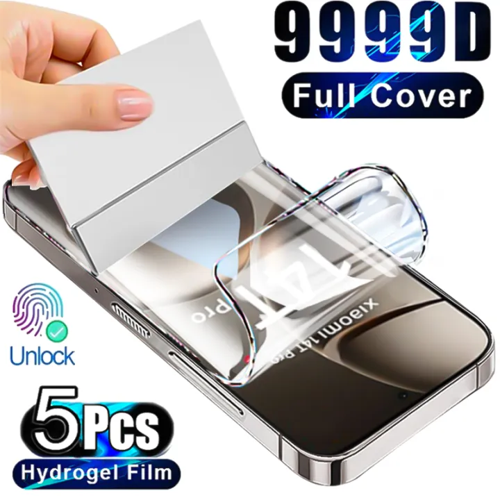 5Pcs Hydrogel Film For Xiaomi Mi 14T Pro 13T 12T 11T 10T 9T Note 10 Pro Lite Screen Protector For Mi 14 Ultra 13 12 11 Lite Film