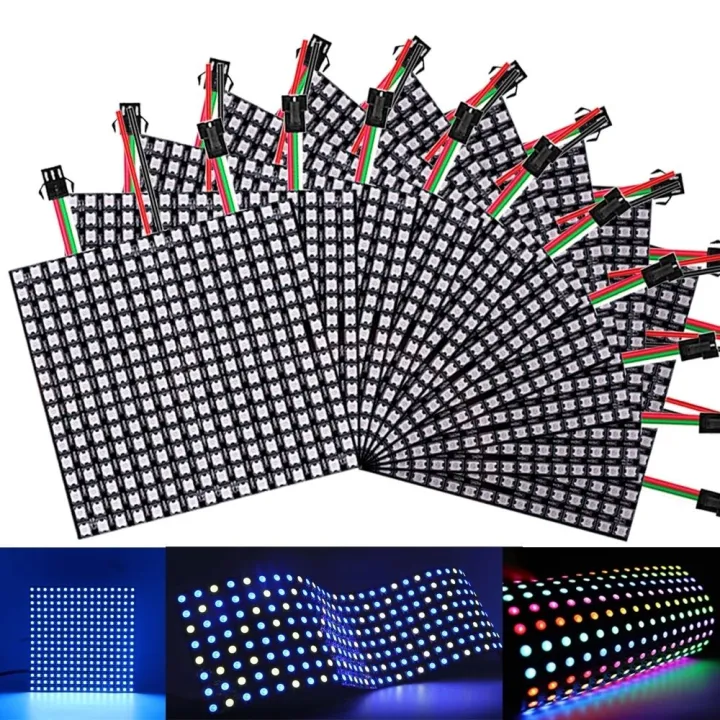 WS2812B%208x8%20RGB%20LED%20Digital%20Flexible%20Individually%20Addressable%20Panel%20Screen%20WS2812%20Pixel%20Module%20Matrix%205V%20-%20Image%202
