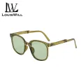 LouisWill Folding Sunglasses In Round Packaging Handbag Decorative Sun Glasses Outdoor Travel Sunscreen Sunglasses Women UV400 Trendy Sunglasses For Women Round Chic Retro Sunglasses. 