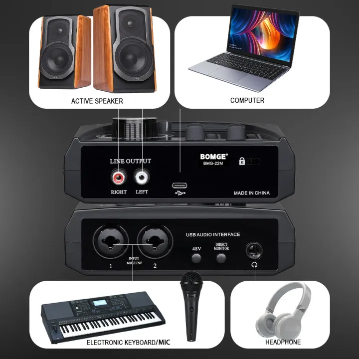 BOMGE%20mini%202%20Channel%20USB%20Audio%20Interface%20for%20Recording,%20Streaming%20and%20Podcasting,%20with%20XLR/48V%20Phantom%20Power%20,Studio%20Quality%20Audio%20Interface%20for%20Guitarist,%20Vocalist,%20Podcaster%20or%20Producer%20-%20Image%206