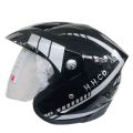 H.H.Co Flash Black Silver Shine Motor Bike Helmet SLS Certified. 