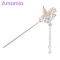 Faux Pearl Hairpin Exquisite Chinese Style Hair Stick with Pearl Tassel Design Elegant Hair Accessory for Southeast Asian Ladies. 