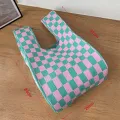 【ALLGOOD】1xKnit Handbag Handmade Knit Handbag Women Mini Knot Wrist Bag Casual Color Plaid Tote Bag Student Reusable Shopping Bags. 