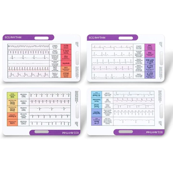 High Quality Quick Reference EKG Rhythm Interpretation Card Dual-Sided ...