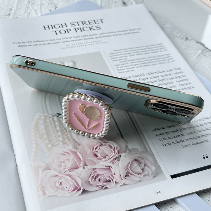 MiniCase%20For%20Realme%20C20A%20Shining%20three-dimensional%20embossed%20pink%20tulip%20pearl%20square%20airbag%20bracket%20back%20cover%20square%20cover%20girls%20and%20boys%20gift%20soft%20hard%20waterproof%20anti-fall%20protective%20sleeve%20ring%20sarise%20-%20Image%209