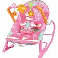3 in 1 Baby Rocker Music and Vibration | Bigger Size Infant to Toddler Rocker Kids Bouncer Baby Swing baby Cot Stroller Trolley - Pink. 