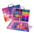 Professional Children's Art Set, 158-Piece Wooden Box with Watercolor Pens, Crayons, and Drawing Supplies. 