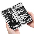 19PCS Set Manicure Set Professional Nail Clippers Kit Pedicure Care Tools, Stainless Steel Grooming Tools With Travel Case for Travel & Home. 
