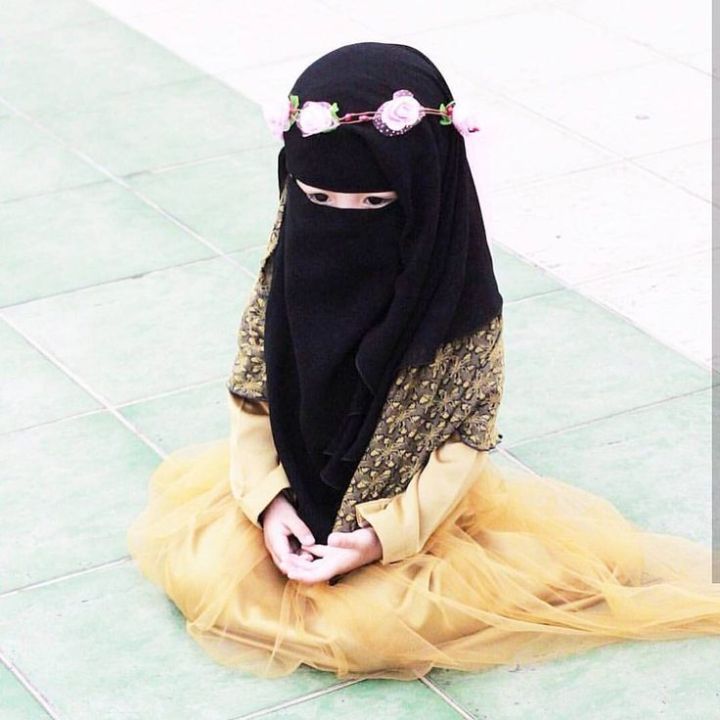 Women%20and%20Baby%20girls%20Hijab%20black%20color%20single%20Layer%20Niqab%20Veil%20Face%20Cover%20Scarf%20Shawl%20-%20Image%203