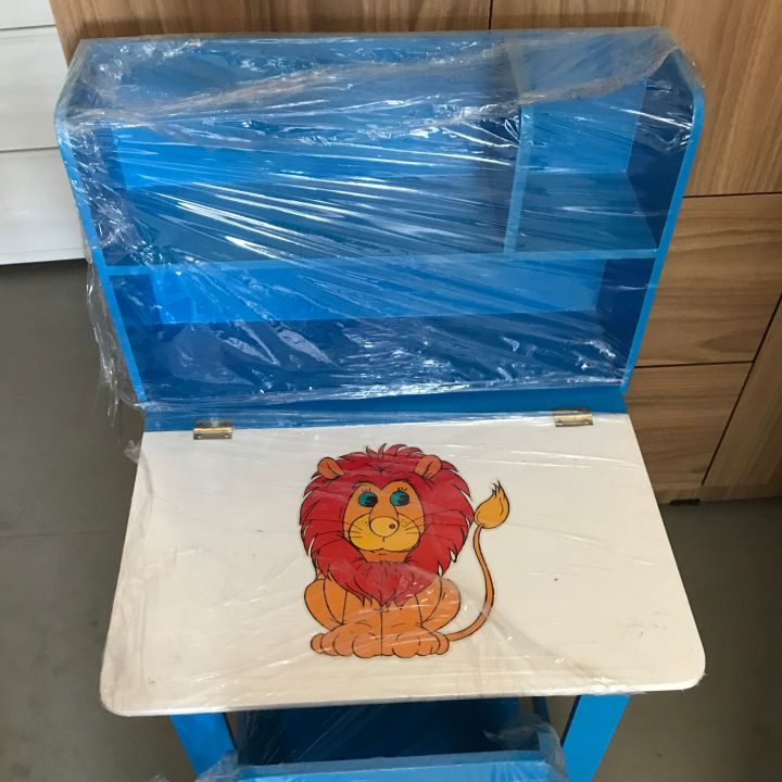 Kids Openable MDF Desk and Chair with Rack