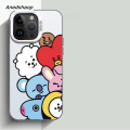 Anedshaop BTS BT21 phone case for iphone 16 15 14 plus 13 12 11 pro max cover Luxury Anti drop funda Korean cartoon tata cases carcasa. 