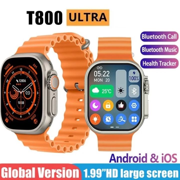 T800 Ultra Smart Watch Heart Rate Monitor Bluetooth Call Multi Sports Mode Fitness Series 8 Smart Band Smartwatch for Mobile Phone (Features T55 i7 i8 HW67 Pro Max Plus T500 T900 116) 192331358 High-Five LK