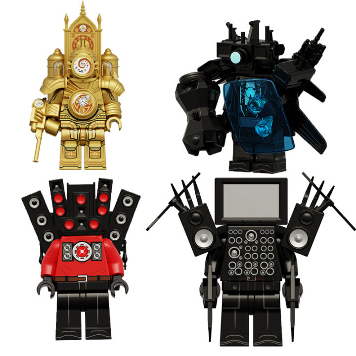Compatible with Lego Titan Monitor Man Gold Clock Man Electric Drill Man Toilet Man Assembled Children Minifigures Toy