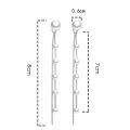 【ZOSR】925 Sterling Silver  Women's Fashion Jewelry High Quality Pearl Long Tassel Drop Simple Back Hanging Earrings Ear Cuff. 
