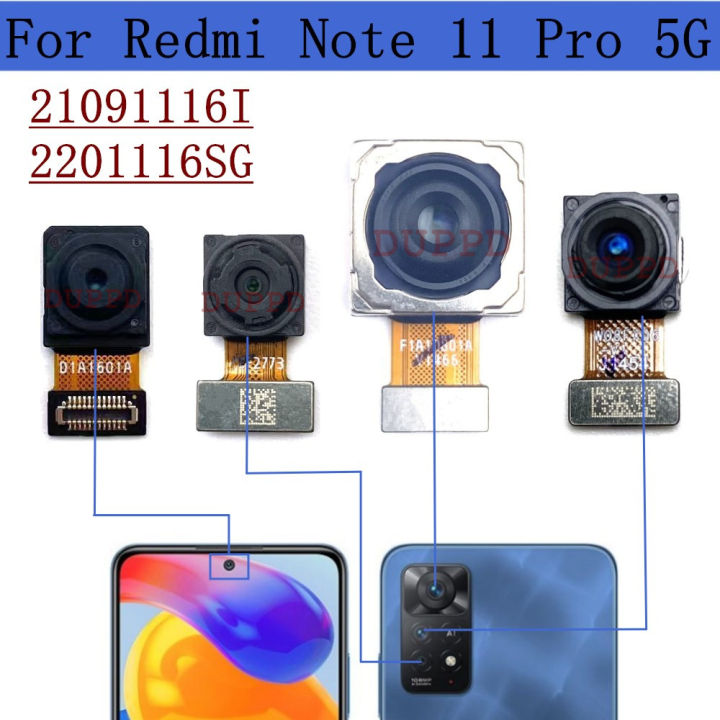 Rear Camera For Xiaomi Redmi Note 11 Pro 5G 21091116I, 2201116SG Front Selfie Facing Back Main Macro Camera Flex Cable Parts