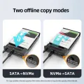 Dual Bay Hard Drive Enclosure Support Uasp M.2 Nvme Ssd Case Type-C 10gpbs Clone Duplicator 2.5/3.5inch Sata Hdd Enclosure. 