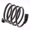 Premium Black Heavy Bicycle 4 Letters Number Lock Combination Coiled Bike Steel Cable Lock Cycling Lock Bicycle Lock Accessories.. 