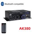 Ak380 Bluetooth-Compatible Amplifier 2 Channel Subwoofer Amplifier Hifi Bass 40w40w Music Player Usb Aux Karaoke For Home Car. 