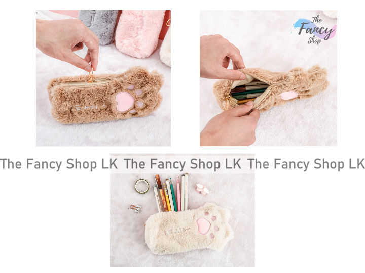 Pencil%20Case%20Pouch%20Plush%20Fluffy%20Faux%20Fur%20Korean%20Cute%20Kawaii%20School%20Stationery%20Makeup%20Pouch%20Cat%20Kitty%20Paw%20Yeah%20Style%20-%20Image%205