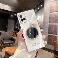 For Vivo Y21 Back Cover + Bowknot Makeup Mirror Fashion Shiny Plating Square Bumper Bling Girls Phone Case Soft TPU Silicone Shockproof Back Cover. 