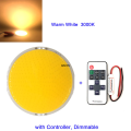 108mm Round Panel LED Lamp 12V DC COB Light 50W 6000LM with Remote Controller Dimmer 5.9in Diameter LED Bulb for Decor Lighting. 