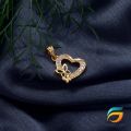 Gold Plated Pendant Heart Pendant With Butterfly For Ladies Women. 