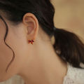 1Pair Fashion New Red Maple Leaf Earrings Simple Personality Women Party Earring ANLAN. 