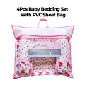 4 Pieces Cotton Baby Bedding Set/ 100%Cotton Baby Bedding Set 4Pc Feels Like Mother's Lap/ New Born Baby Super Soft 4 Pcs Bedding Set/ New Born Baby Bedding Set with Cushion and Pillow/ Cotton New Born Baby Bedding with 3 Pillow Set. 