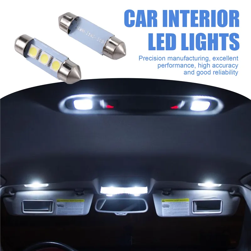 14-in-1 White LED Car Interior Light Kit – Dome, Map, License Plate Bulbs, Easy Install