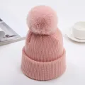 Warm Baby Hat with Soft Pompom - Elastic Children Bonnet. 