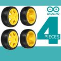4 PCS | SMART ROBOT CAR RUBBER TYRES WHEELS FOR ARDUINO GEAR MOTOR CHASSIS. 