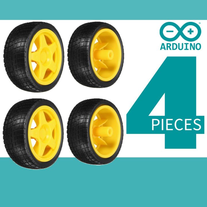 4 PCS | SMART ROBOT CAR RUBBER TYRES WHEELS FOR ARDUINO GEAR MOTOR ...