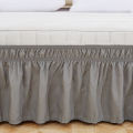 Bed Skirts,Wrap Around Bed Skirts with Adjustable Belts for Twin Beds 15 Inches Drop, Elastic Dust Ruffles, Easy Fit Wrinkle & Fade Resistant Silky Luxurious Fabric. 