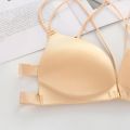 Women's Back Beautify Front Buckle Basic Breathable Push Up Bra. 