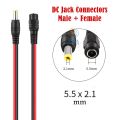 DC Power Jack Connectors Male + Female 5.5mm X 2.1mm. 