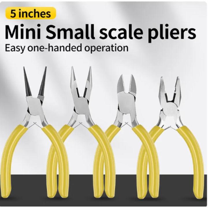 5 Inch Mini Pliers With Pointed Circular Mouth Diagonal Steel Wire Pliers Handmade Beaded Jewelry DIY Multifunctional Pliers