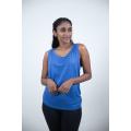 Moffi Essentials - Women's Skinny -Light Blue Arm Cut Tank Top. 