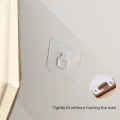 Seamless Wall Hanging Storage Hooks Home Office Clock Wall Racks Transparent Non-Trace Photo Frame Hole Hanger. 