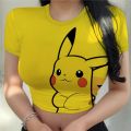 Women's T shirts summer 2023 Harajuku Y2K anime sexy Pokémon clothing kawaii clothes T shirt fashion Pikachu crop top new tops. 