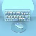Wireless Keyboard Mouse Kit Colorful Mechanical Keyboard Set Multimedia Function Keys Plug and Play Desktop Computer Accessories. 